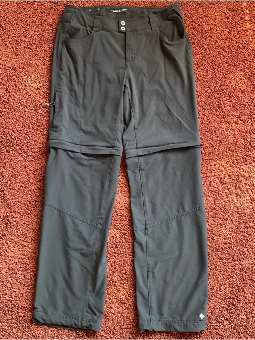 Columbia Omni Shield Convertible Hiking Pants Womens Sz 12 Black Outdoor Cargo
